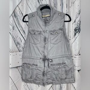 Max Jeans Tencel Utility Cargo Vest Gray M